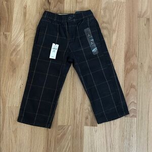 Black grey w/ tan stripe Plaid Pants for Kids